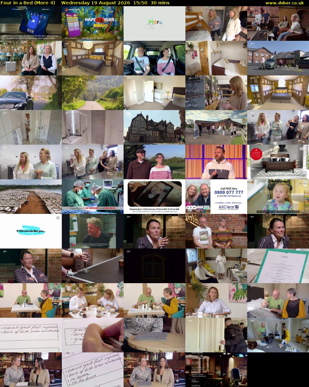 Four in a Bed (More 4) Wednesday 19 August 2026 15:50 - 16:20