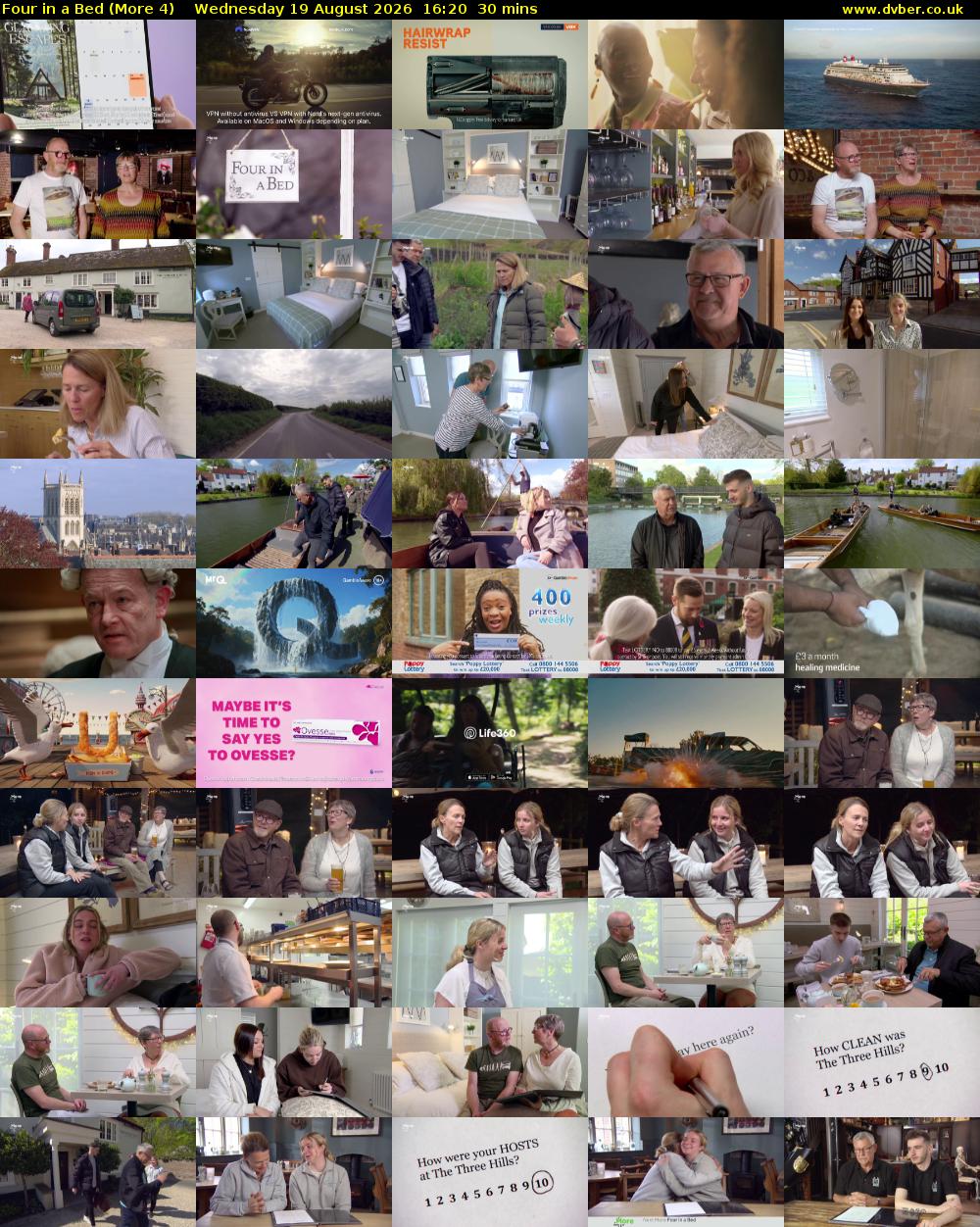 Four in a Bed (More 4) Wednesday 19 August 2026 16:20 - 16:50