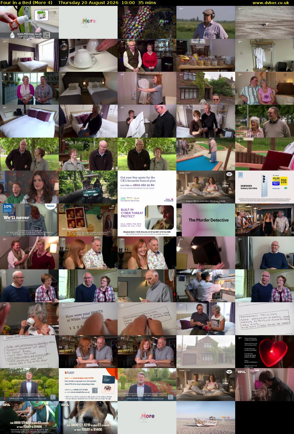Four in a Bed (More 4) Thursday 20 August 2026 10:00 - 10:35
