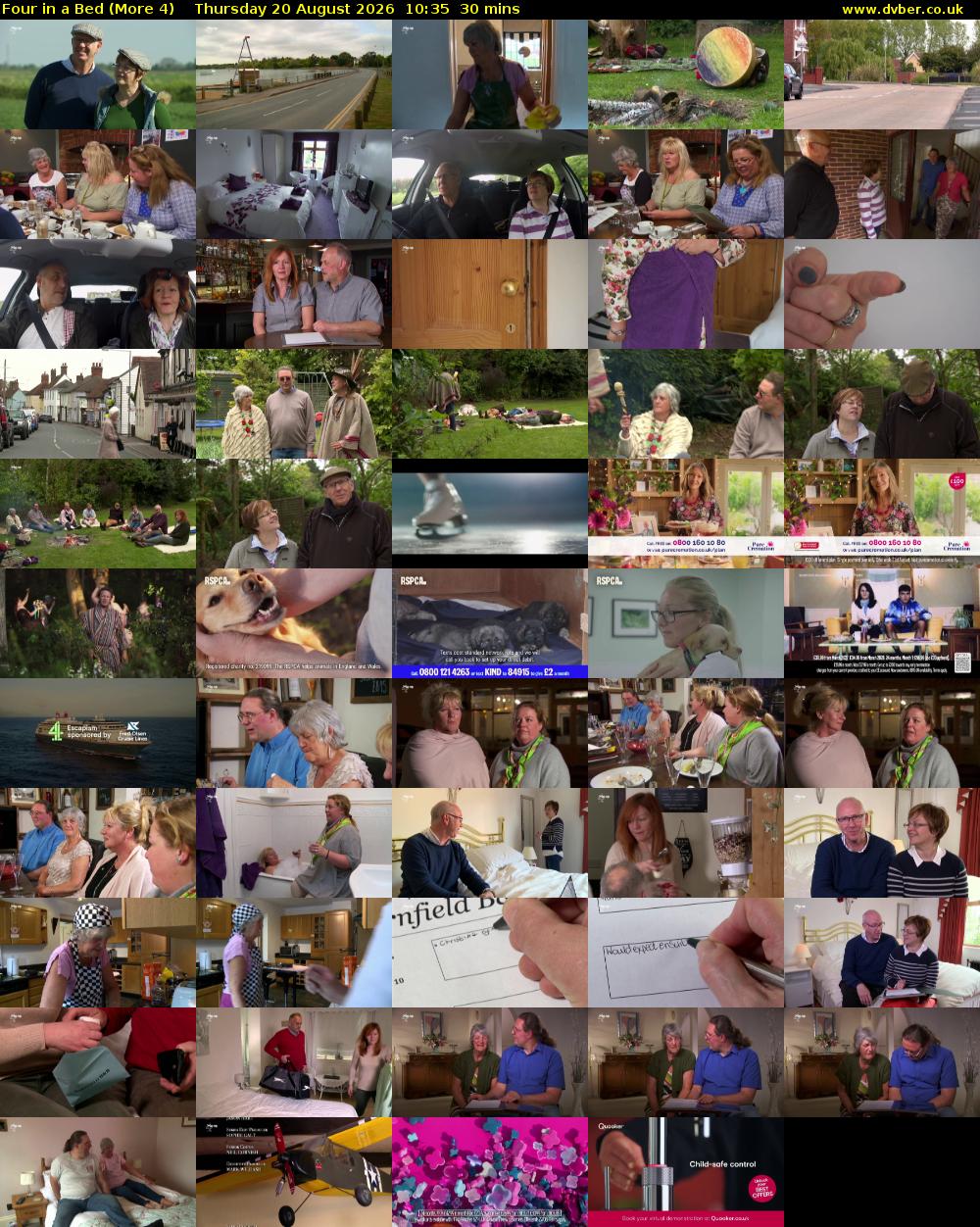 Four in a Bed (More 4) Thursday 20 August 2026 10:35 - 11:05