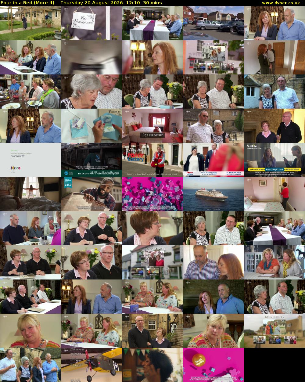 Four in a Bed (More 4) Thursday 20 August 2026 12:10 - 12:40