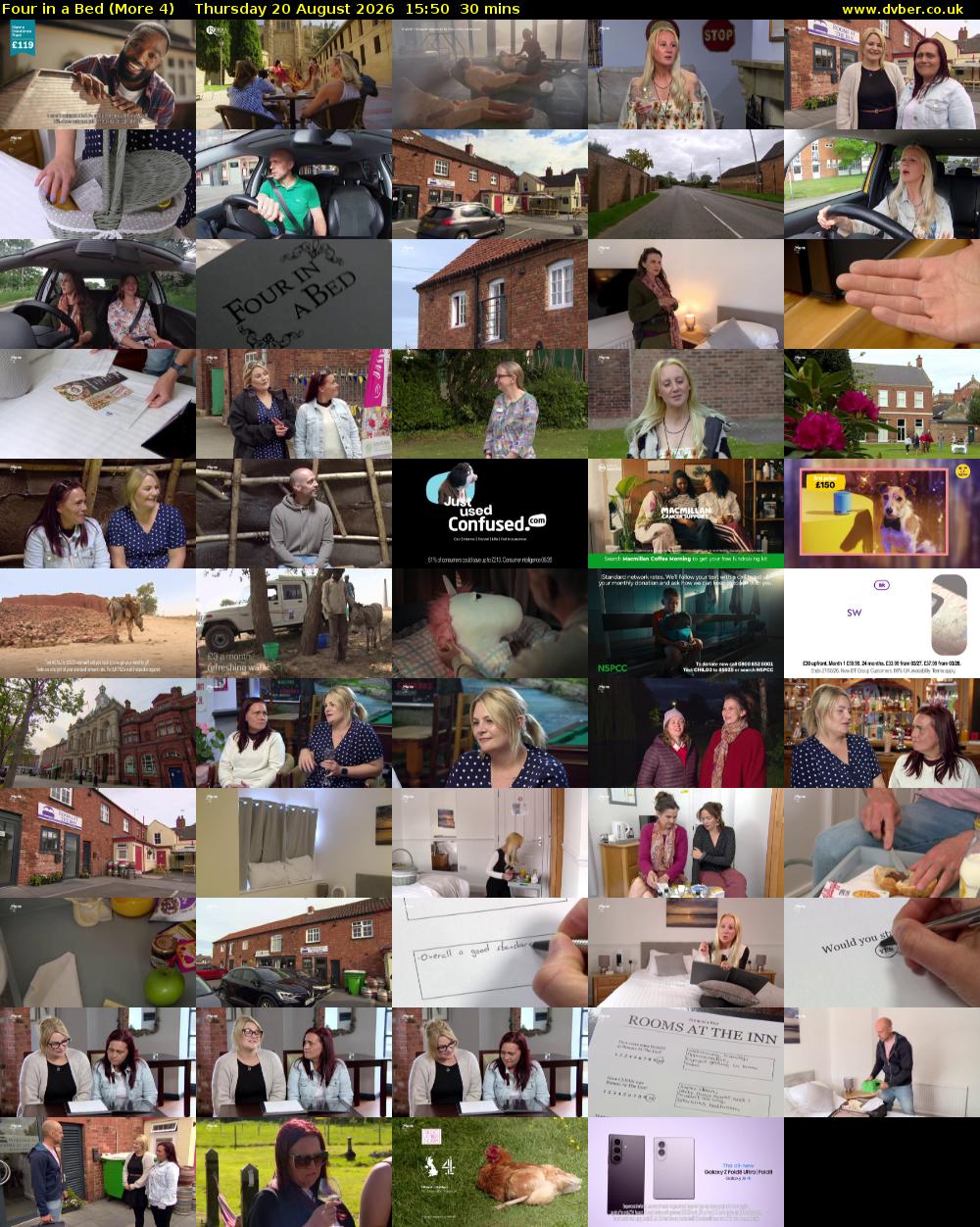 Four in a Bed (More 4) Thursday 20 August 2026 15:50 - 16:20