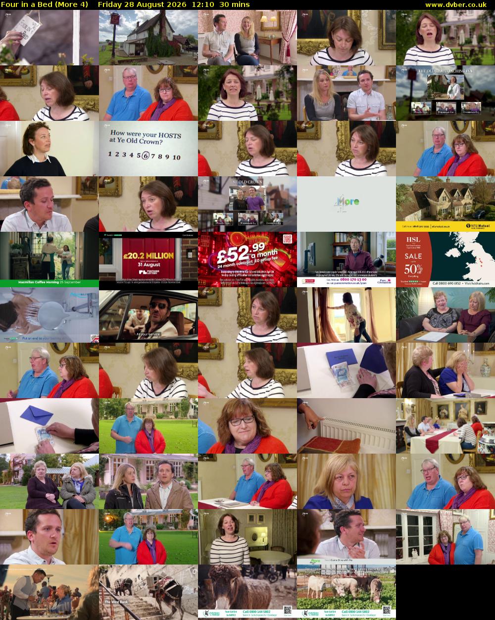 Four in a Bed (More 4) Friday 28 August 2026 12:10 - 12:40