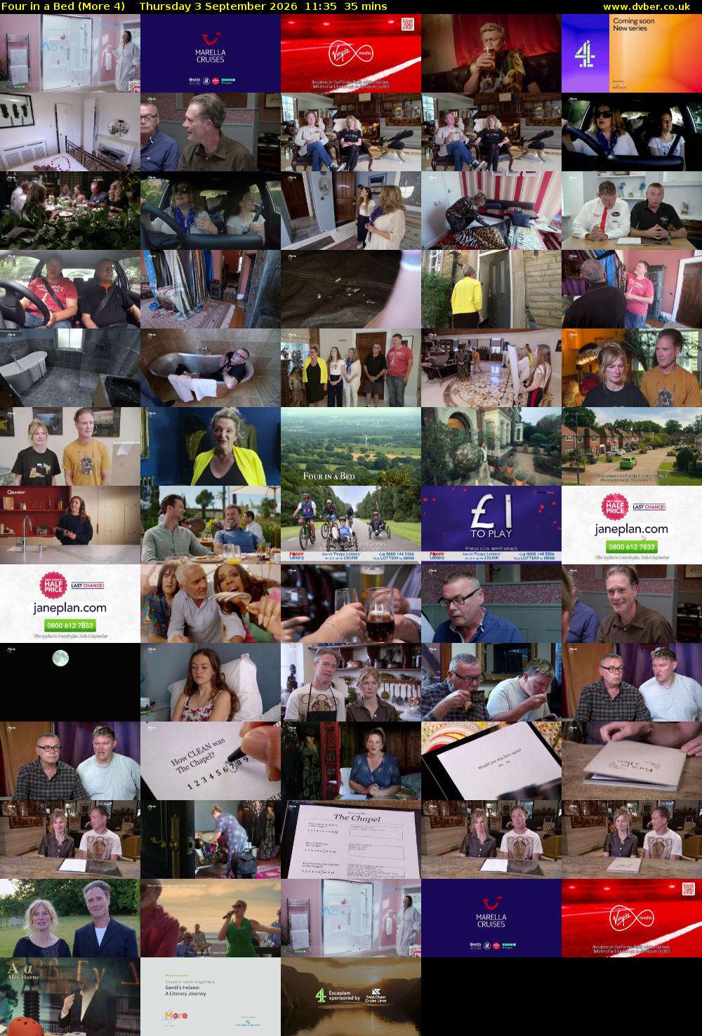 Four in a Bed (More 4) Thursday 3 September 2026 11:35 - 12:10