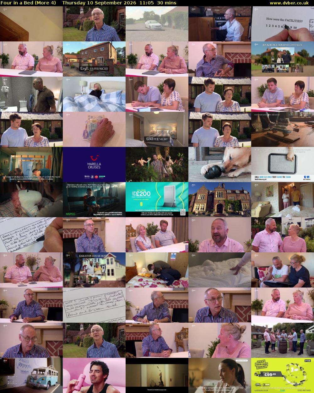 Four in a Bed (More 4) Thursday 10 September 2026 11:05 - 11:35