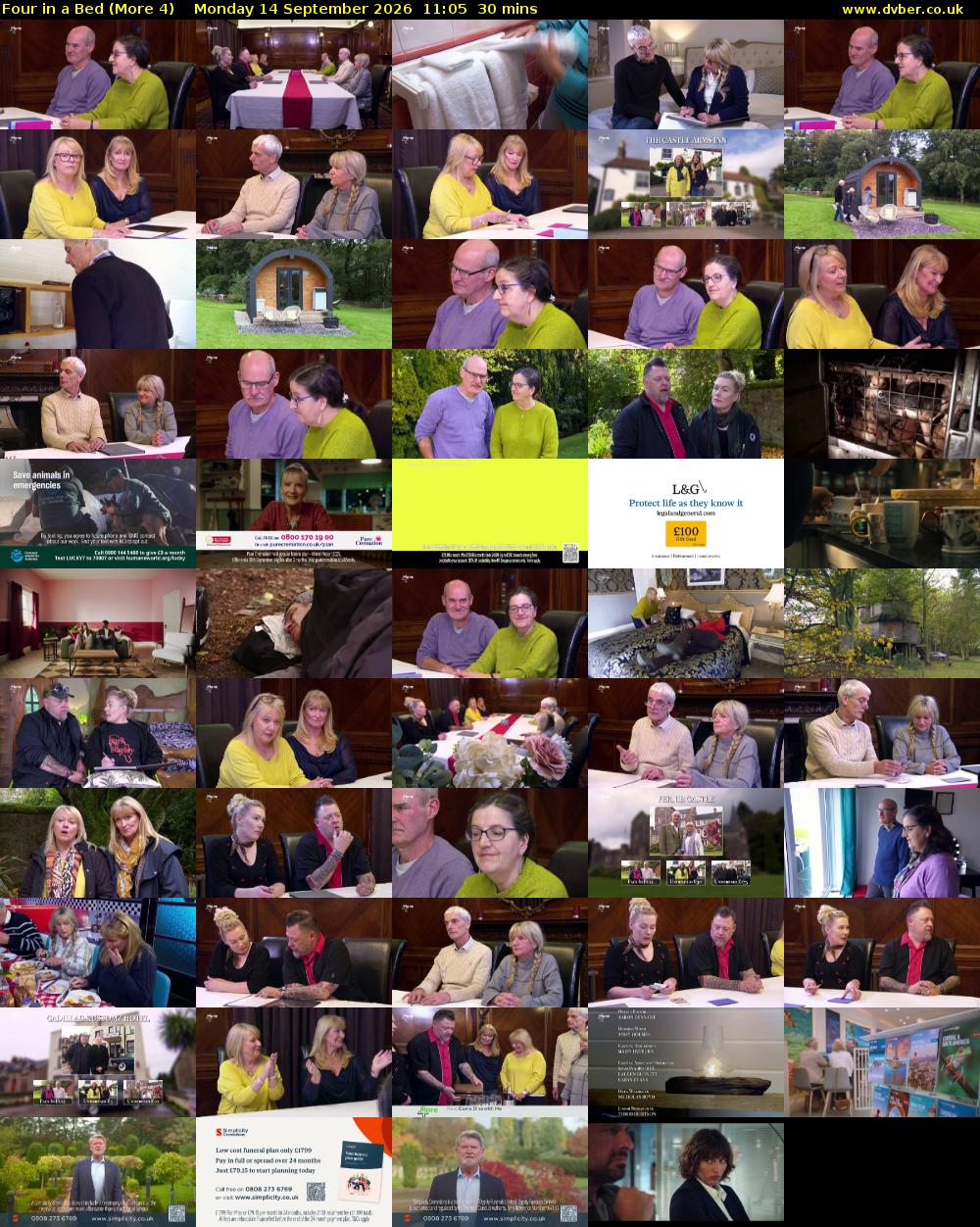 Four in a Bed (More 4) Monday 14 September 2026 11:05 - 11:35