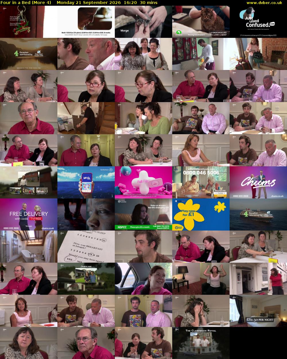 Four in a Bed (More 4) Monday 21 September 2026 16:20 - 16:50