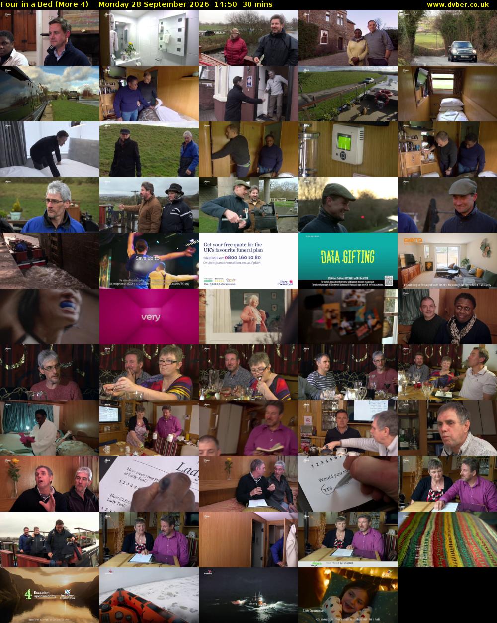 Four in a Bed (More 4) Monday 28 September 2026 14:50 - 15:20