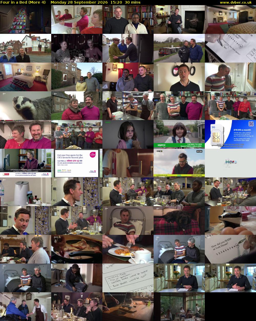 Four in a Bed (More 4) Monday 28 September 2026 15:20 - 15:50