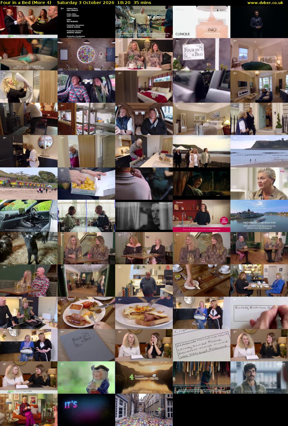 Four in a Bed (More 4) Saturday 3 October 2026 18:20 - 18:55