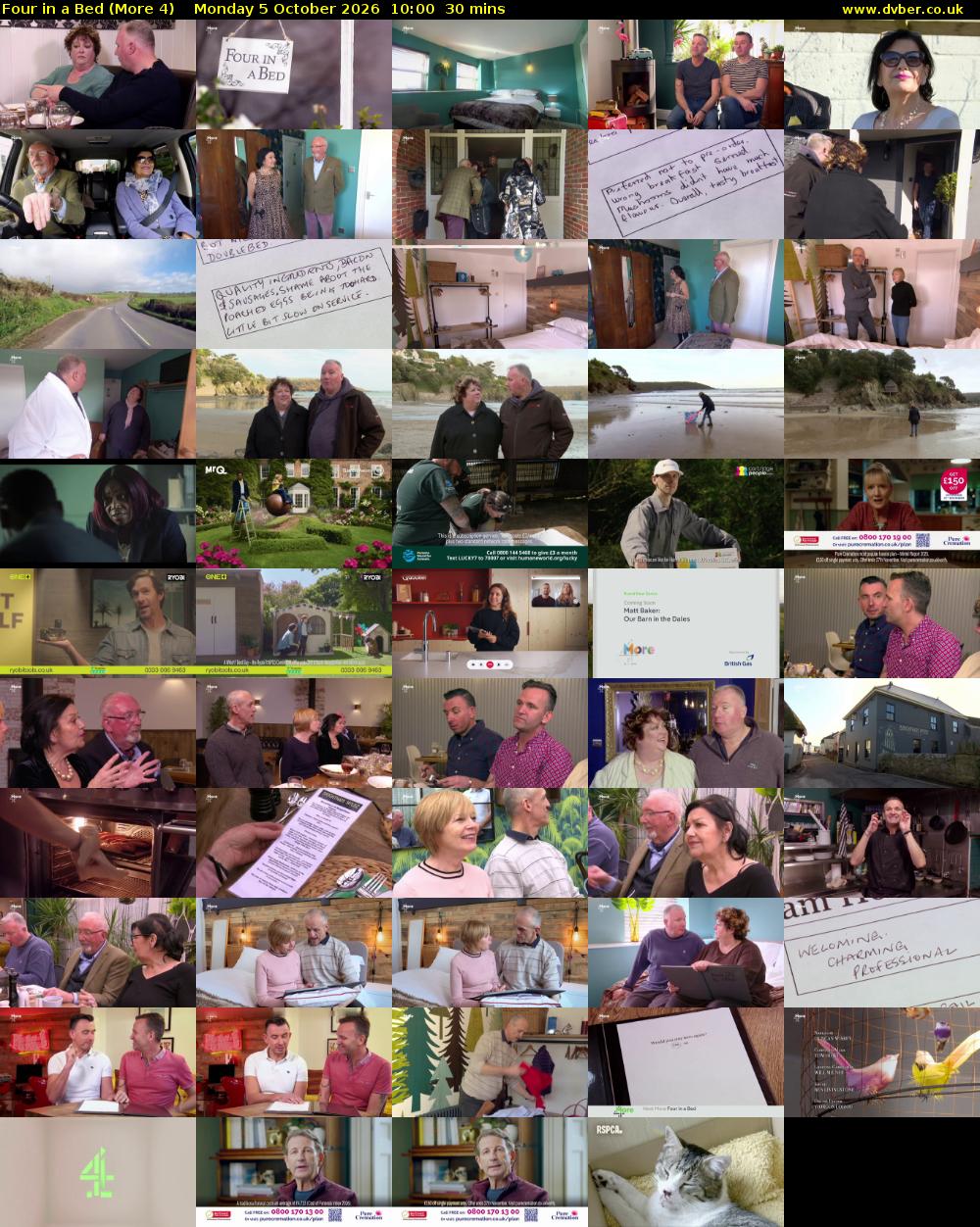 Four in a Bed (More 4) Monday 5 October 2026 10:00 - 10:30