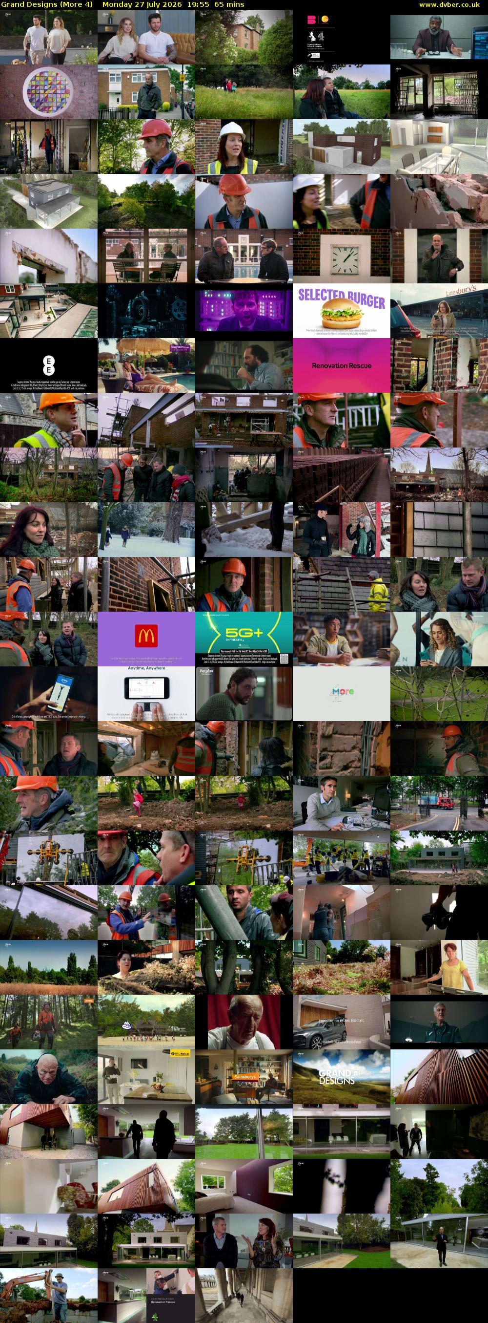 Grand Designs (More 4) Monday 27 July 2026 19:55 - 21:00