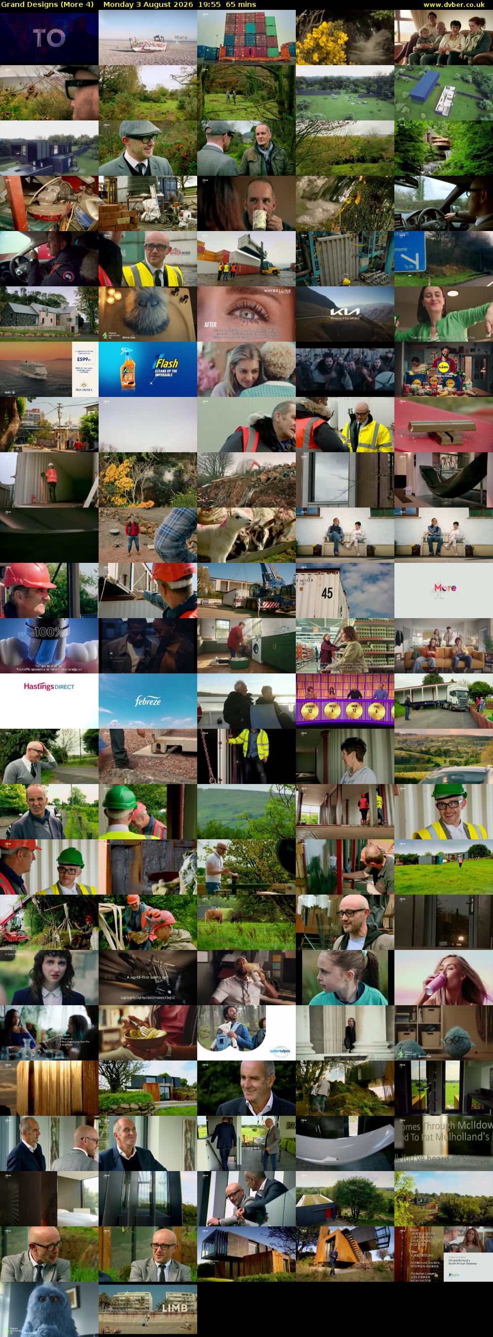 Grand Designs (More 4) Monday 3 August 2026 19:55 - 21:00