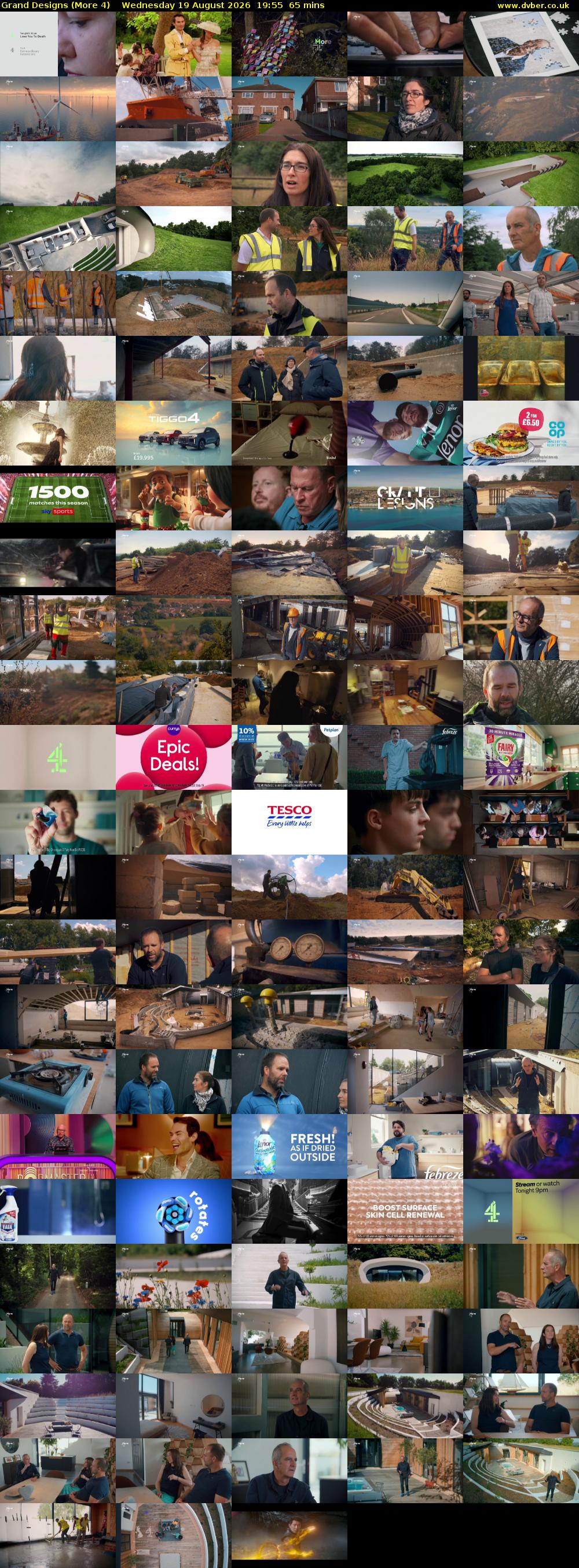 Grand Designs (More 4) Wednesday 19 August 2026 19:55 - 21:00