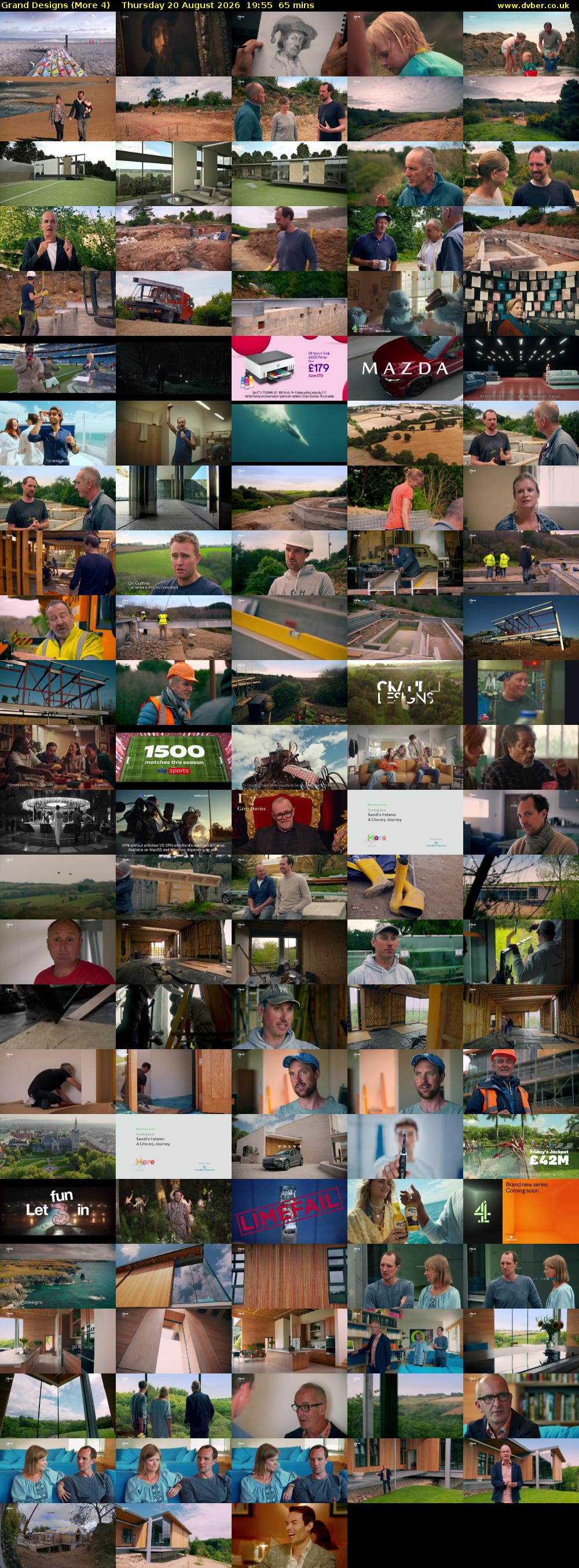 Grand Designs (More 4) Thursday 20 August 2026 19:55 - 21:00
