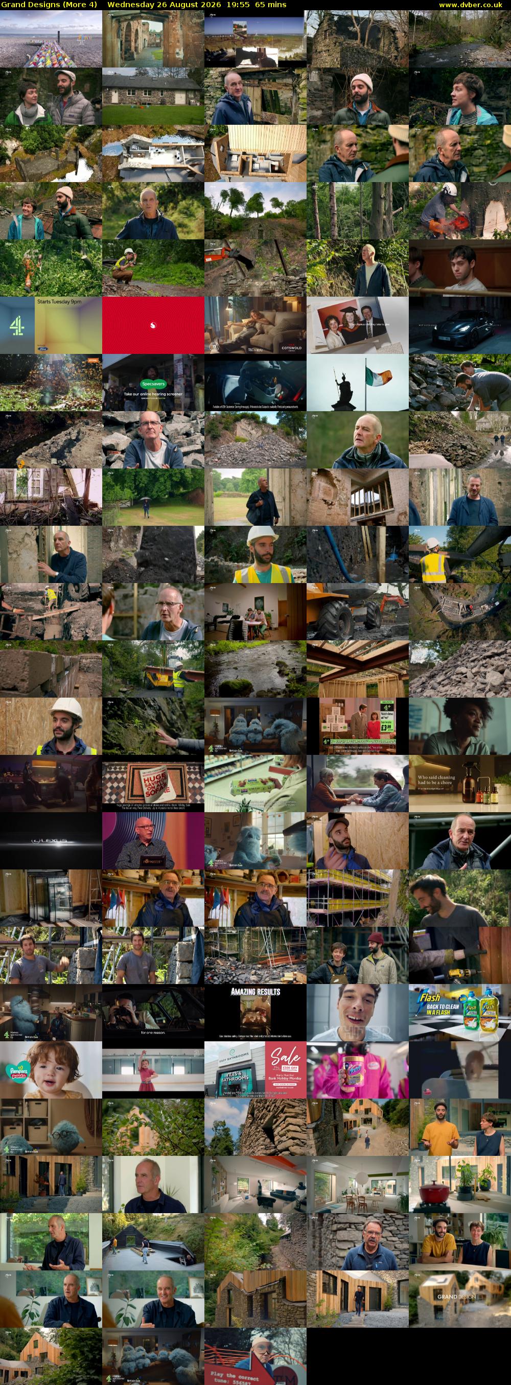 Grand Designs (More 4) Wednesday 26 August 2026 19:55 - 21:00