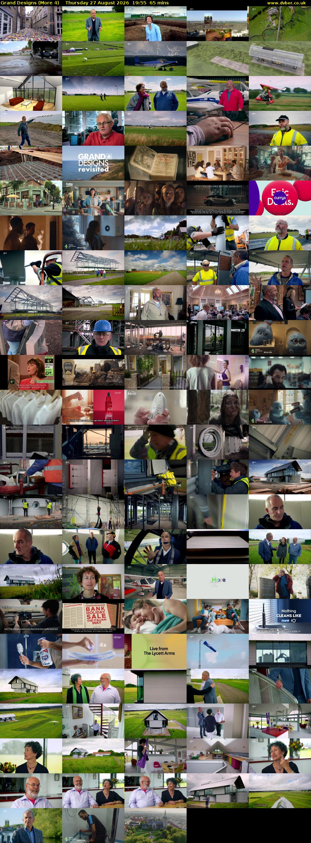 Grand Designs (More 4) Thursday 27 August 2026 19:55 - 21:00