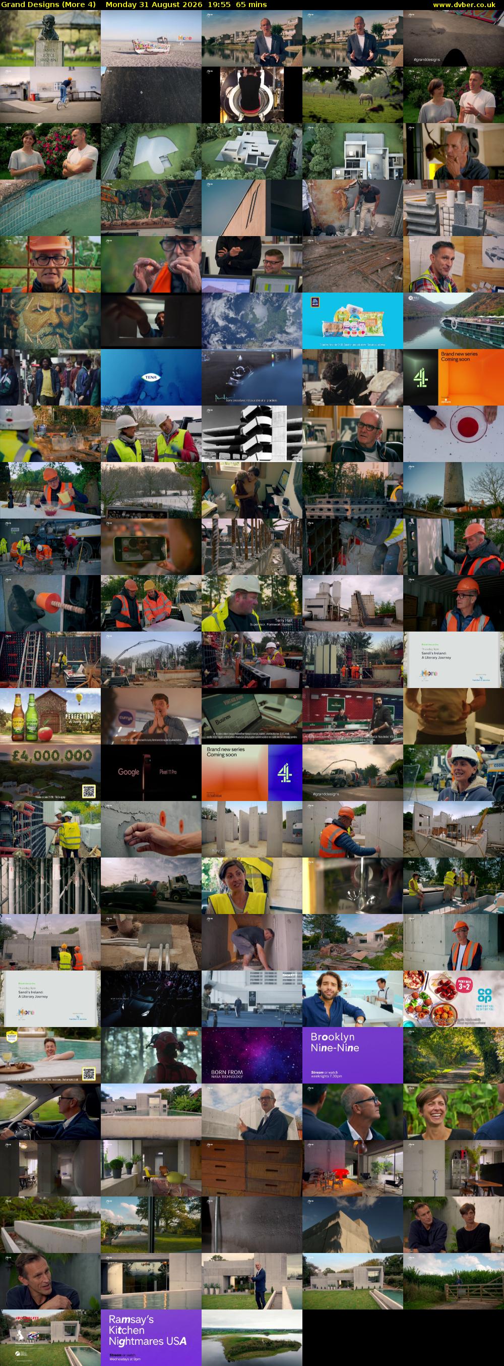 Grand Designs (More 4) Monday 31 August 2026 19:55 - 21:00