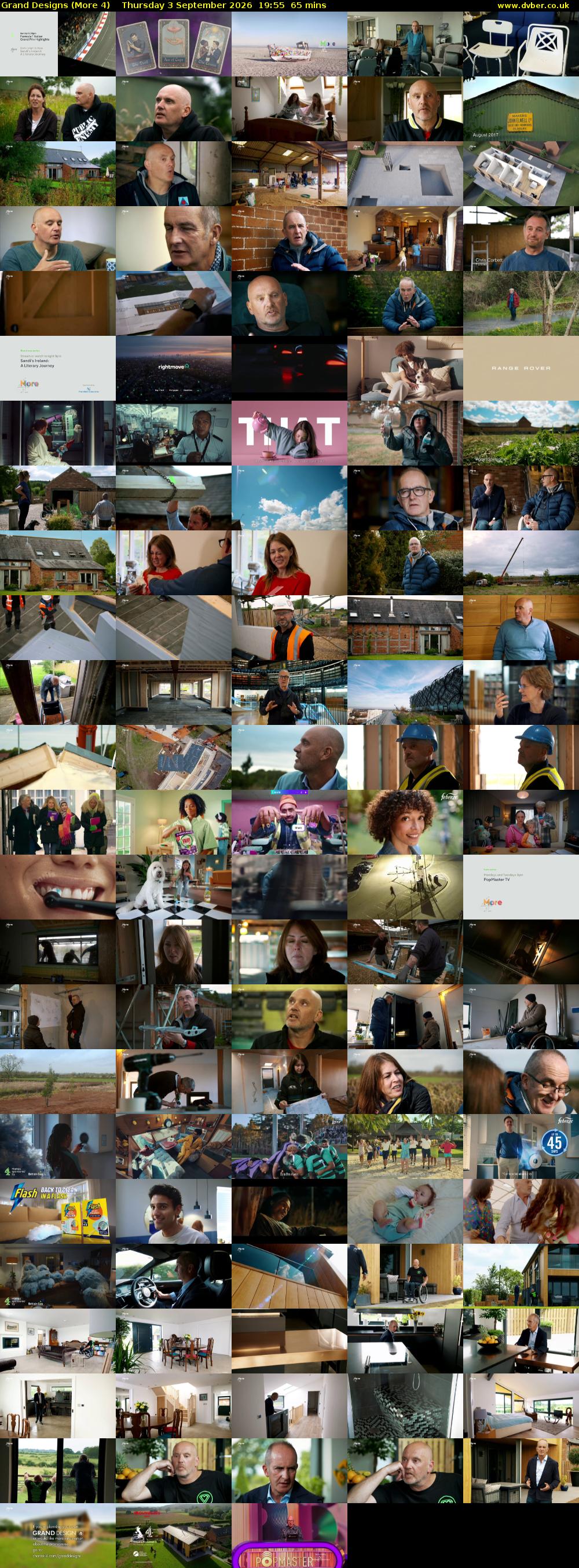 Grand Designs (More 4) Thursday 3 September 2026 19:55 - 21:00