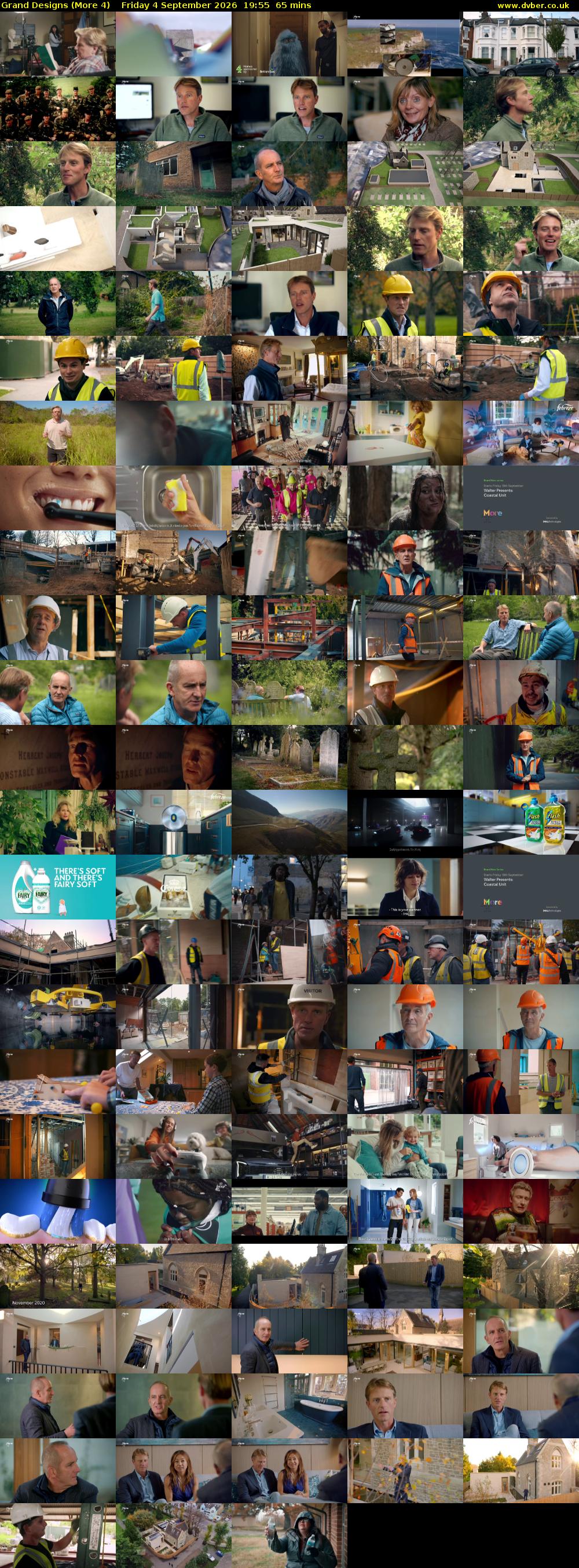 Grand Designs (More 4) Friday 4 September 2026 19:55 - 21:00