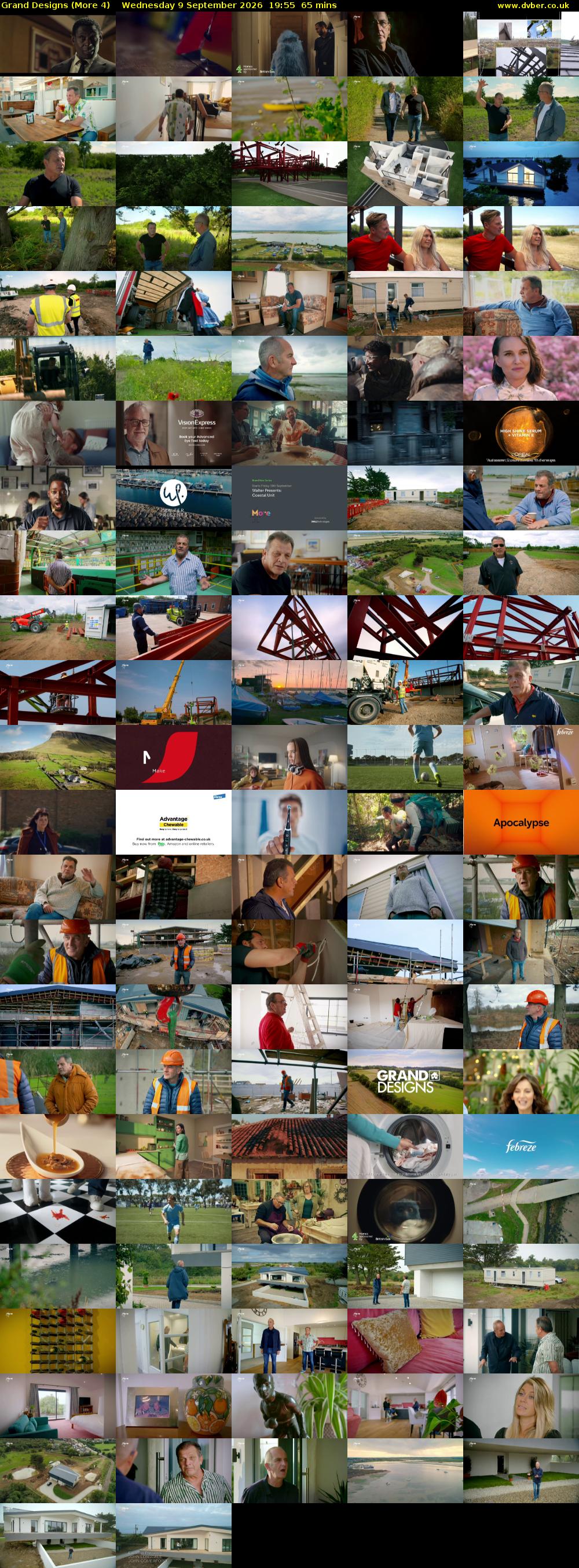 Grand Designs (More 4) Wednesday 9 September 2026 19:55 - 21:00