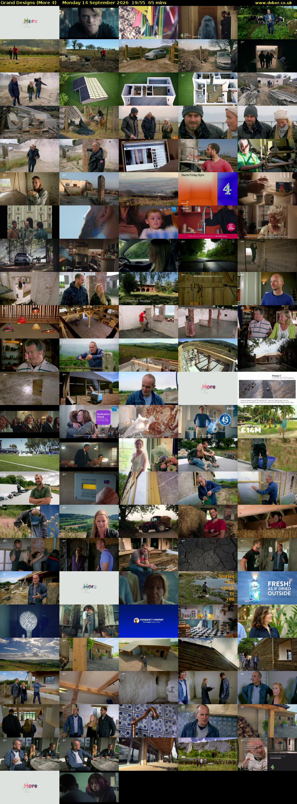 Grand Designs (More 4) Monday 14 September 2026 19:55 - 21:00