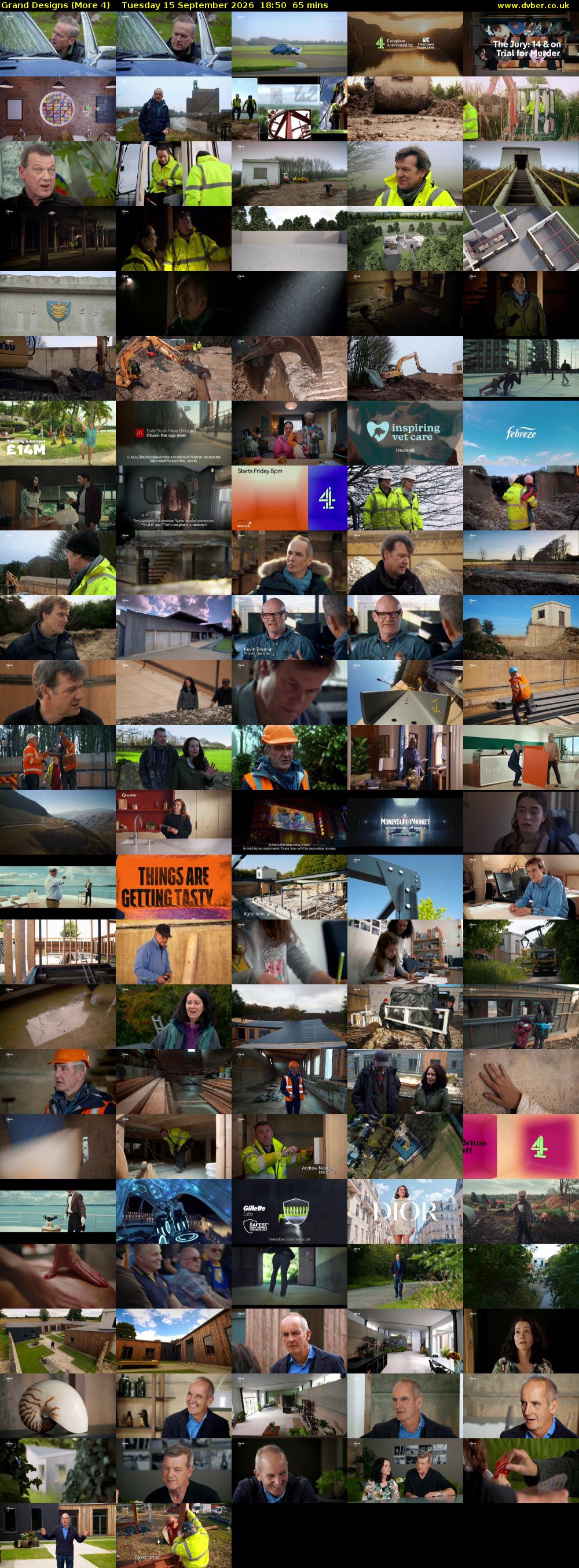 Grand Designs (More 4) Tuesday 15 September 2026 18:50 - 19:55