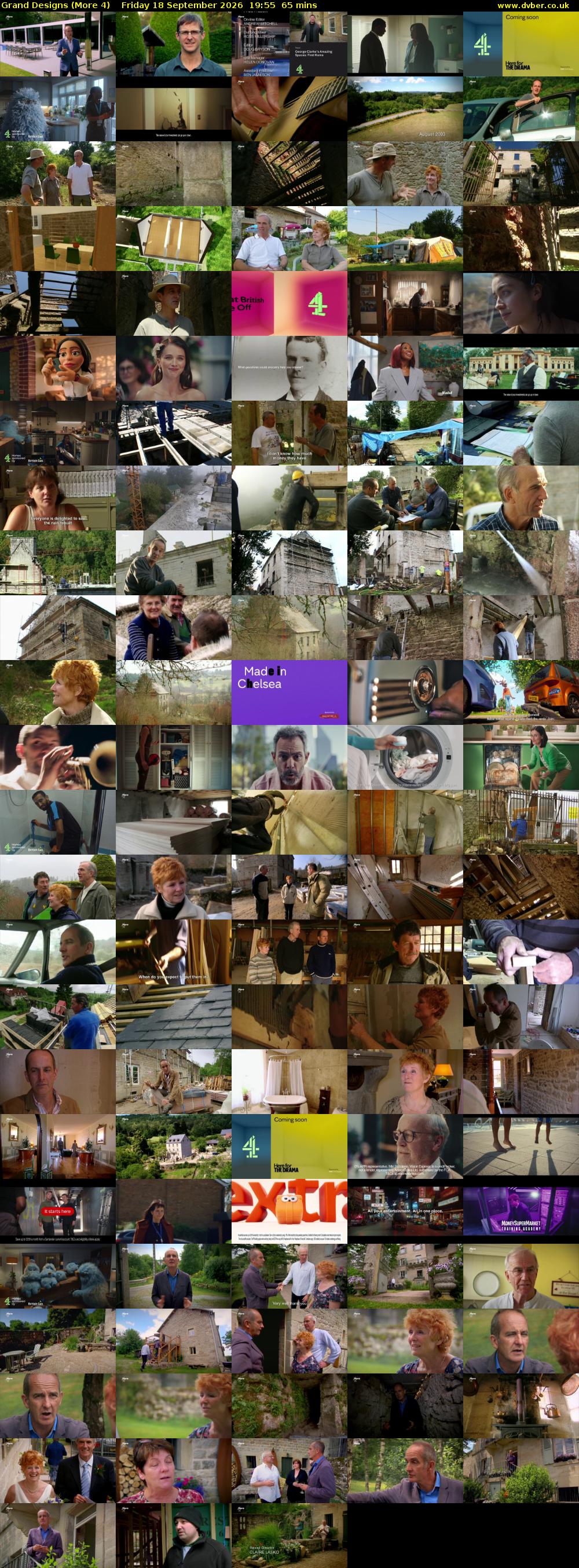 Grand Designs (More 4) Friday 18 September 2026 19:55 - 21:00