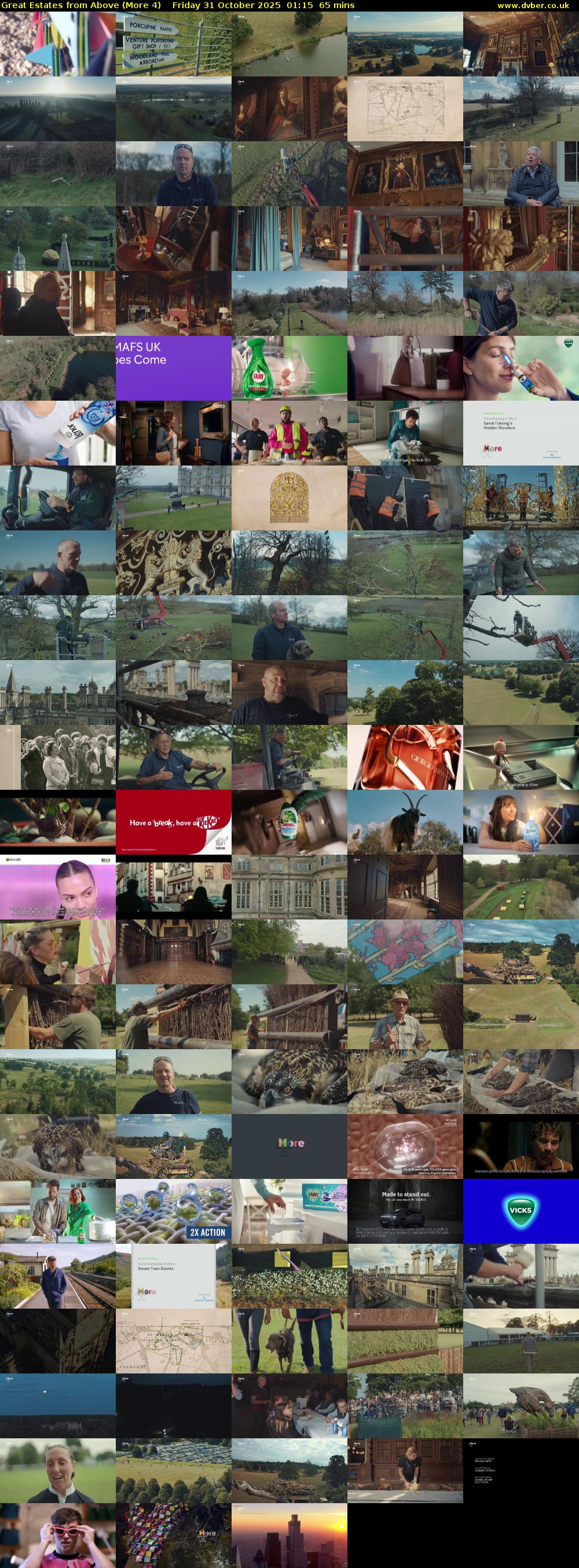 Great Estates from Above (More 4) Friday 31 October 2025 01:15 - 02:20