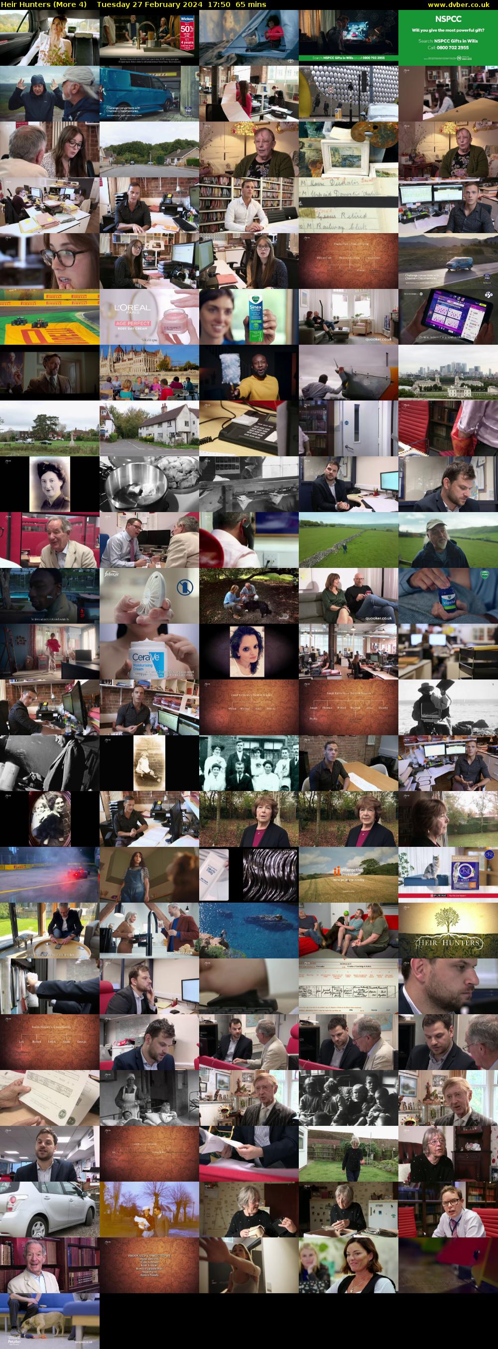 Heir Hunters (More 4) Tuesday 27 February 2024 17:50 - 18:55