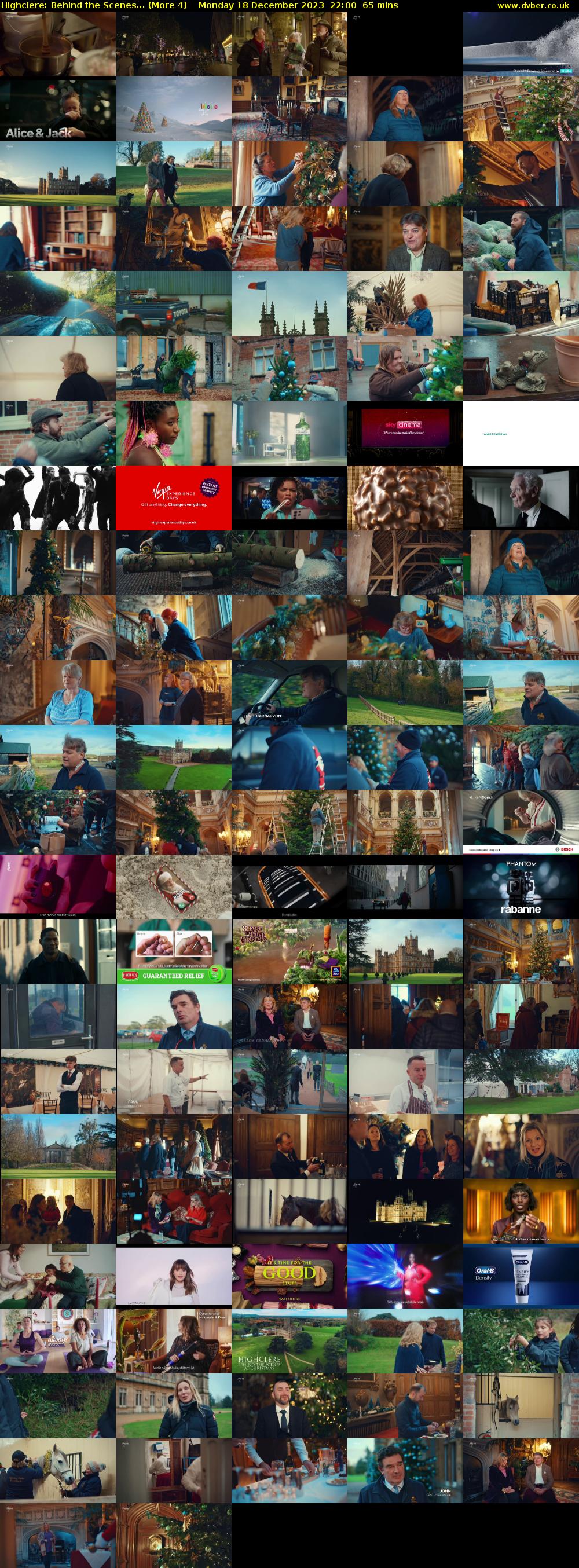 Highclere: Behind the Scenes... (More 4) Monday 18 December 2023 22:00 - 23:05