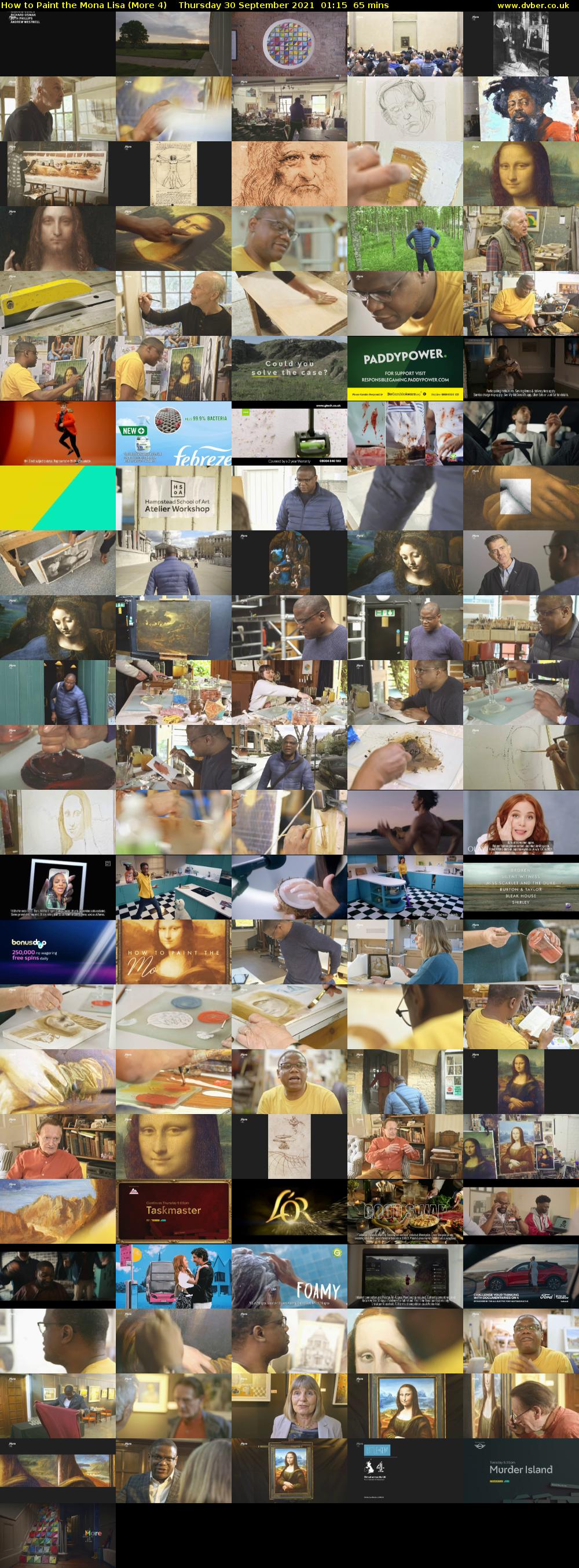 How to Paint the Mona Lisa (More 4) Thursday 30 September 2021 01:15 - 02:20