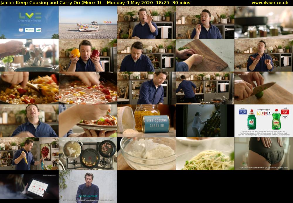 Jamie: Keep Cooking and Carry On (More 4) Monday 4 May 2020 18:25 - 18:55