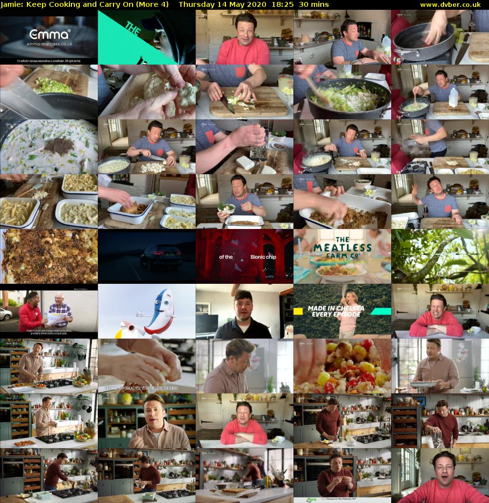 Jamie: Keep Cooking and Carry On (More 4) Thursday 14 May 2020 18:25 - 18:55
