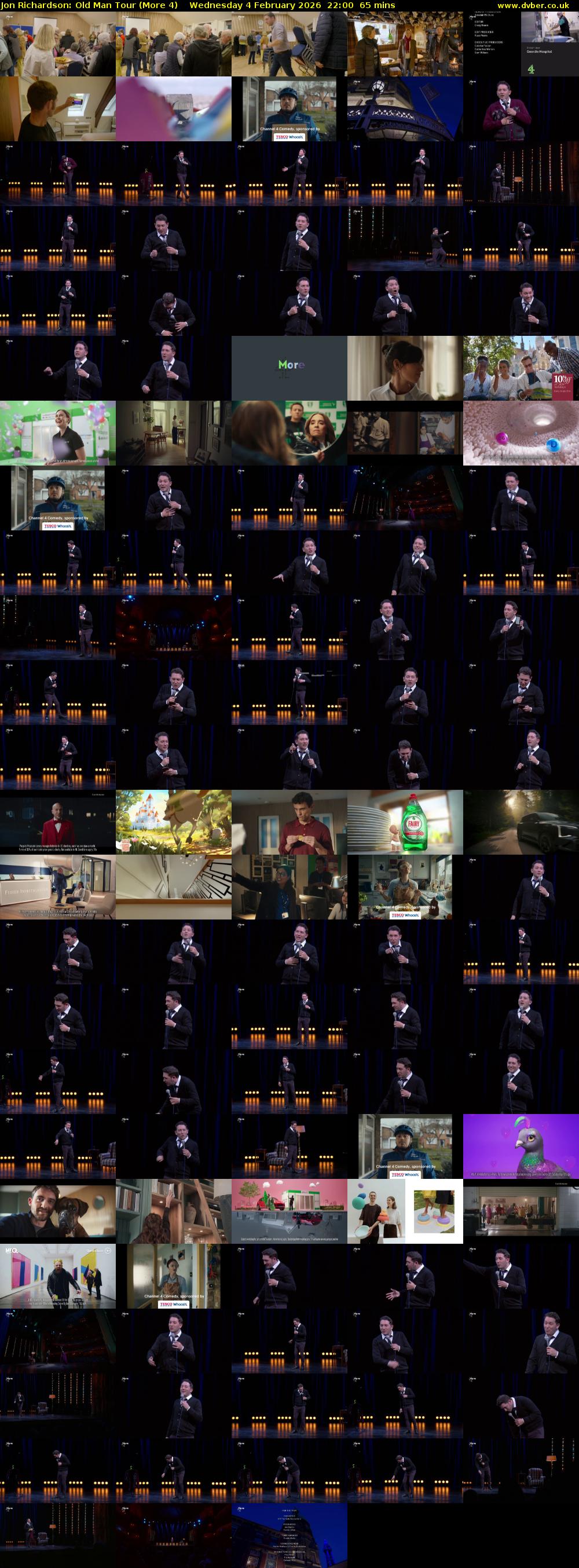 Jon Richardson: Old Man Tour (More 4) Wednesday 4 February 2026 22:00 - 23:05