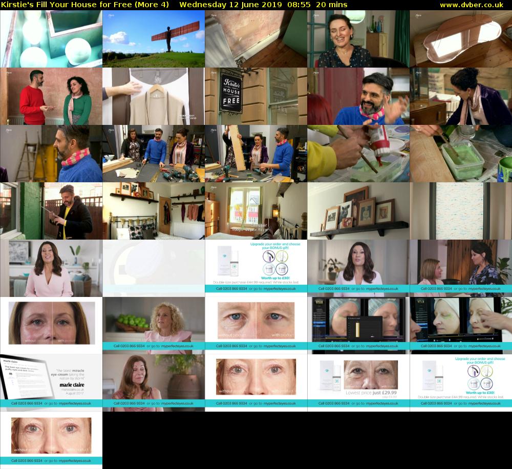 Kirstie's Fill Your House for Free (More 4) Wednesday 12 June 2019 08:55 - 09:15