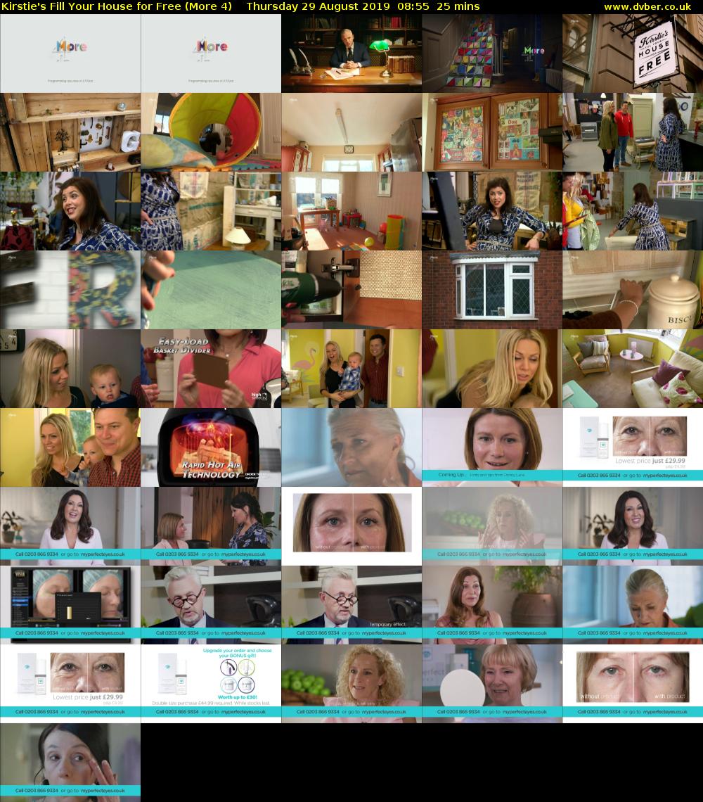 Kirstie's Fill Your House for Free (More 4) Thursday 29 August 2019 08:55 - 09:20