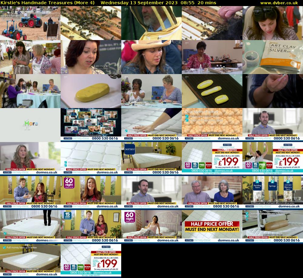 Kirstie's Handmade Treasures (More 4) Wednesday 13 September 2023 08:55 - 09:15
