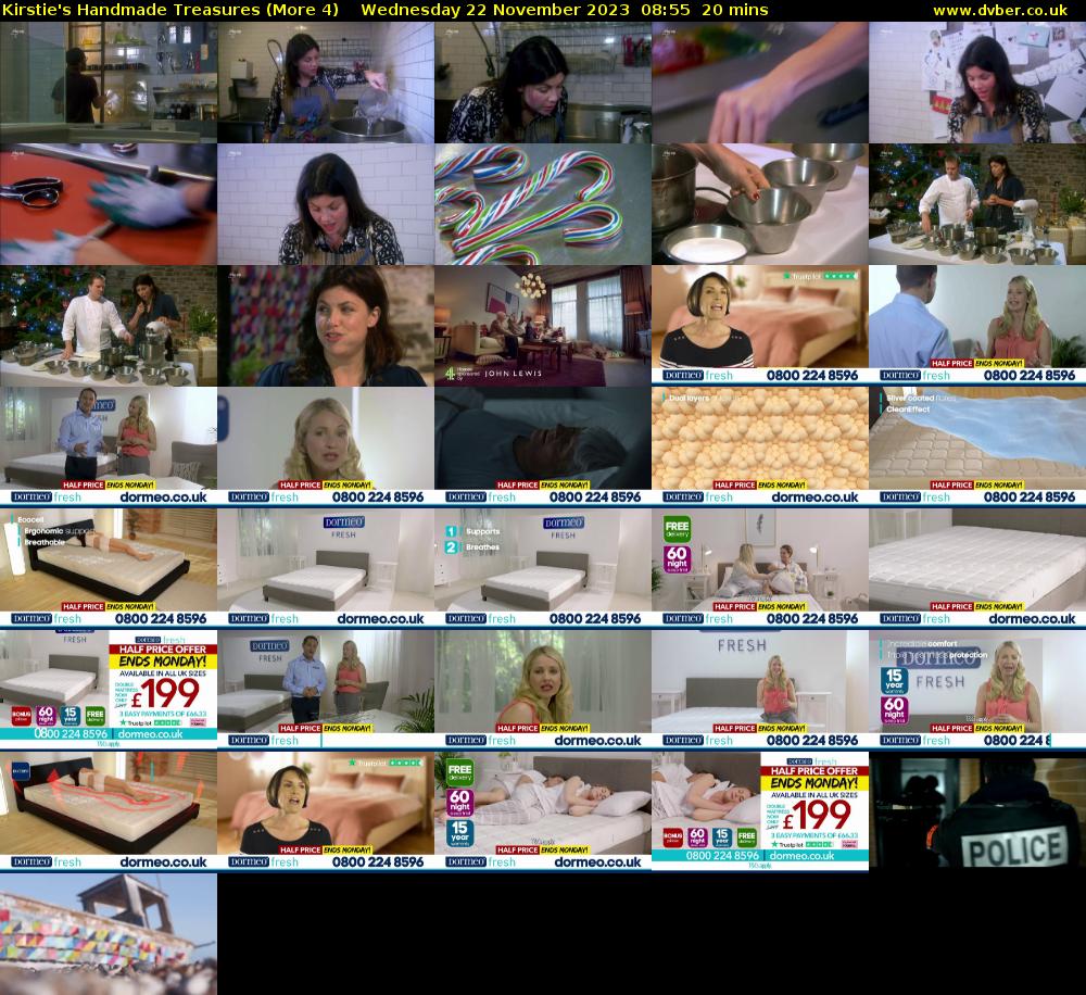 Kirstie's Handmade Treasures (More 4) Wednesday 22 November 2023 08:55 - 09:15
