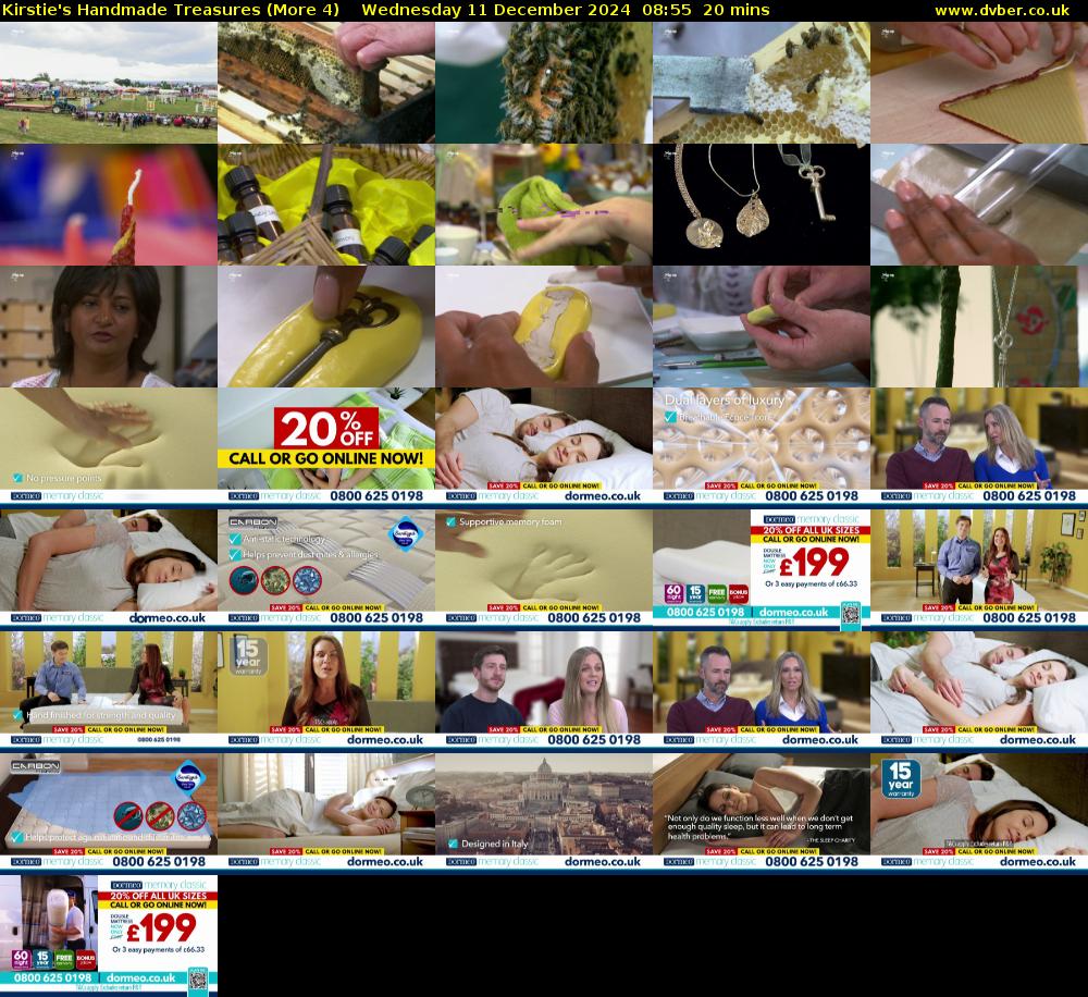 Kirstie's Handmade Treasures (More 4) Wednesday 11 December 2024 08:55 - 09:15
