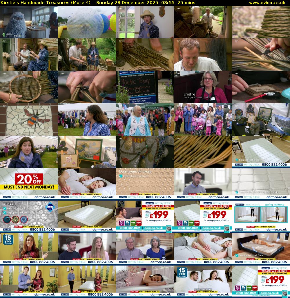 Kirstie's Handmade Treasures (More 4) Sunday 28 December 2025 08:55 - 09:20