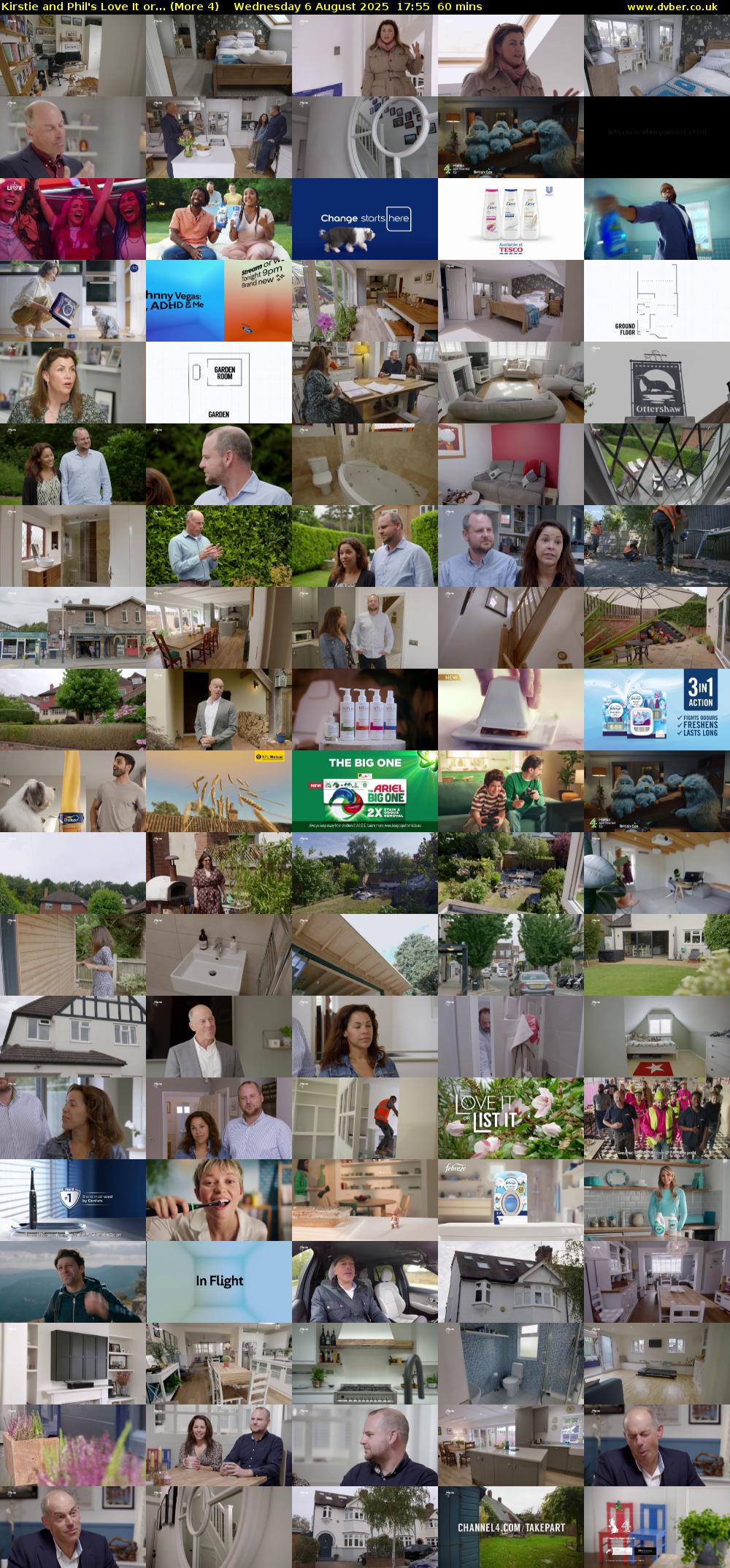 Kirstie and Phil's Love It or... (More 4) Wednesday 6 August 2025 17:55 - 18:55
