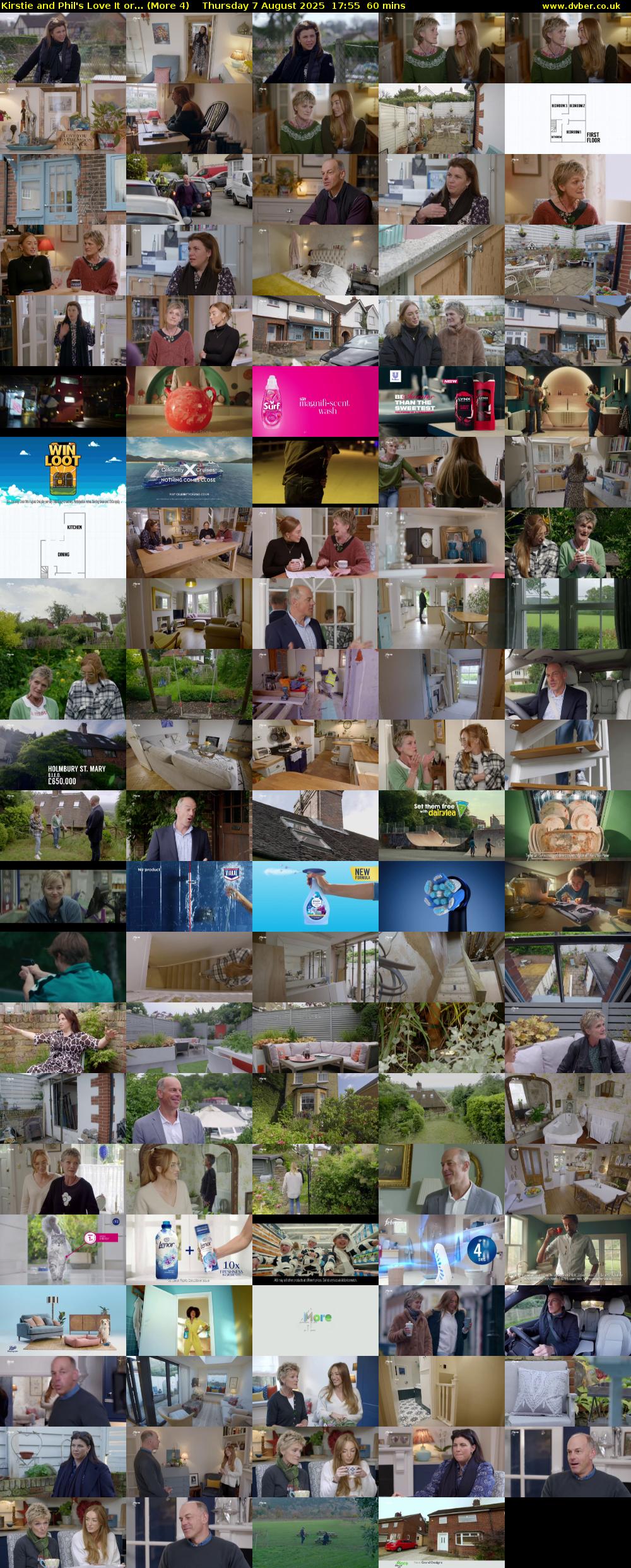Kirstie and Phil's Love It or... (More 4) Thursday 7 August 2025 17:55 - 18:55