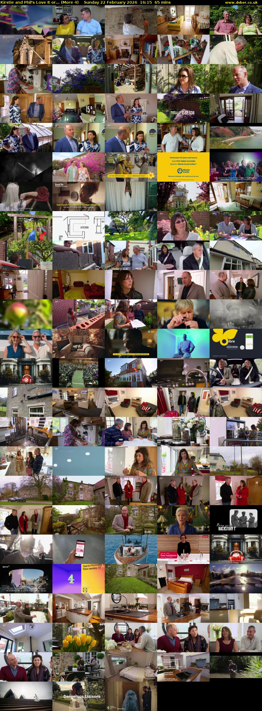 Kirstie and Phil's Love It or... (More 4) Sunday 22 February 2026 16:15 - 17:20