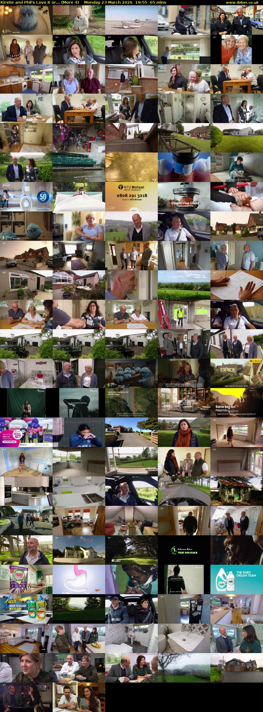 Kirstie and Phil's Love It or... (More 4) Monday 23 March 2026 19:55 - 21:00
