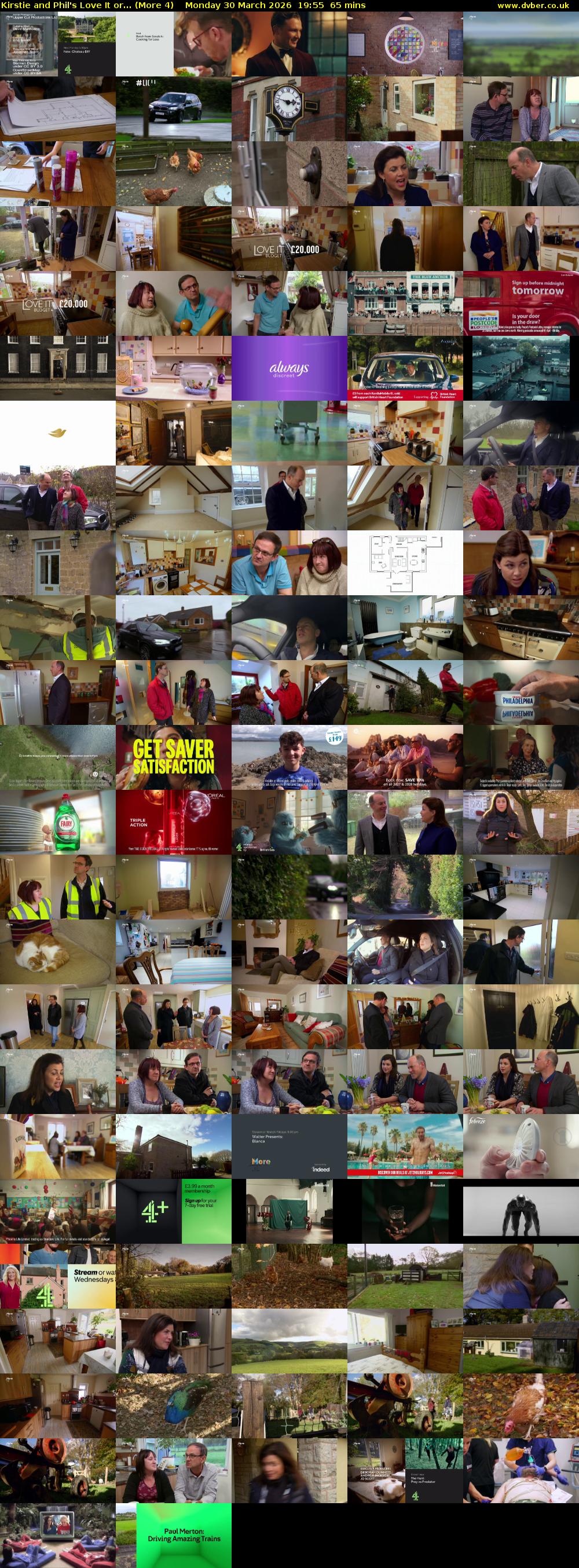 Kirstie and Phil's Love It or... (More 4) Monday 30 March 2026 19:55 - 21:00