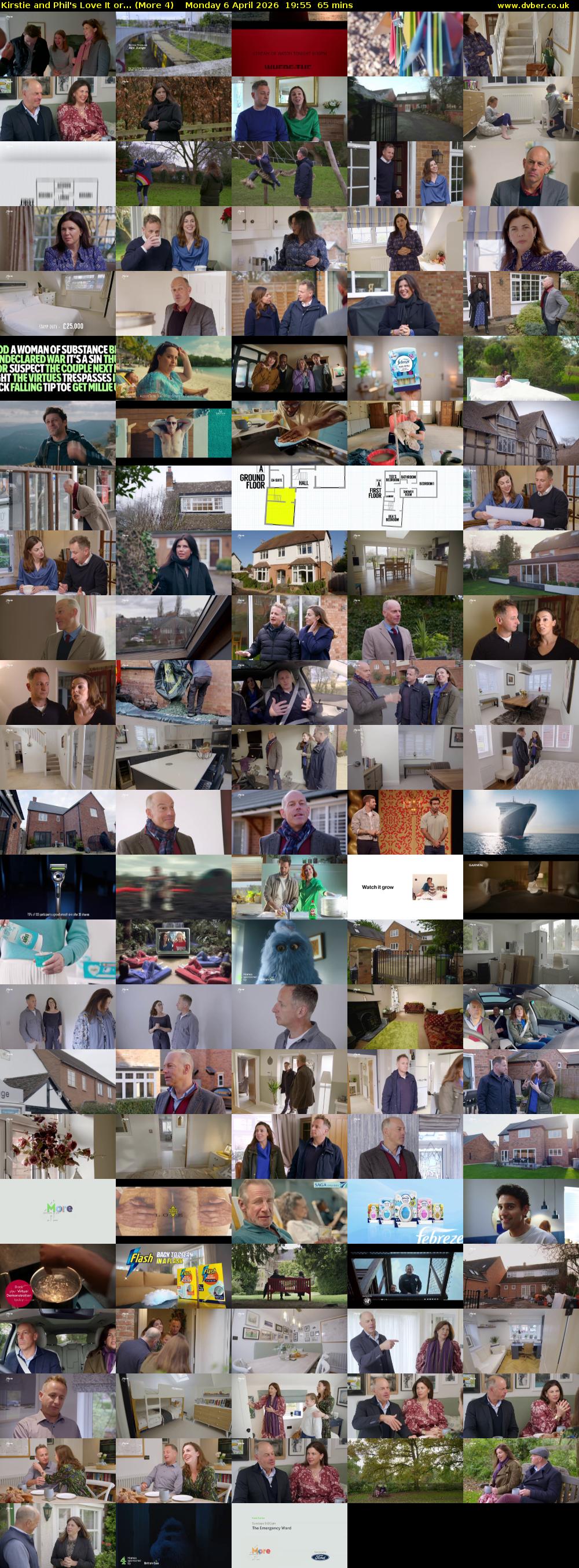 Kirstie and Phil's Love It or... (More 4) Monday 6 April 2026 19:55 - 21:00