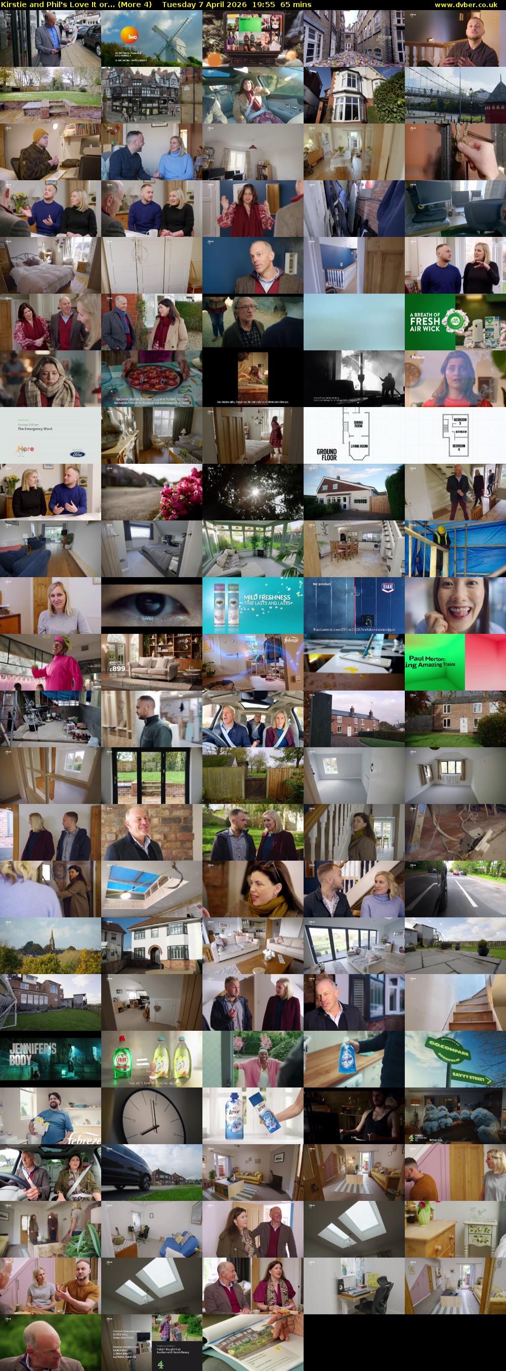 Kirstie and Phil's Love It or... (More 4) Tuesday 7 April 2026 19:55 - 21:00