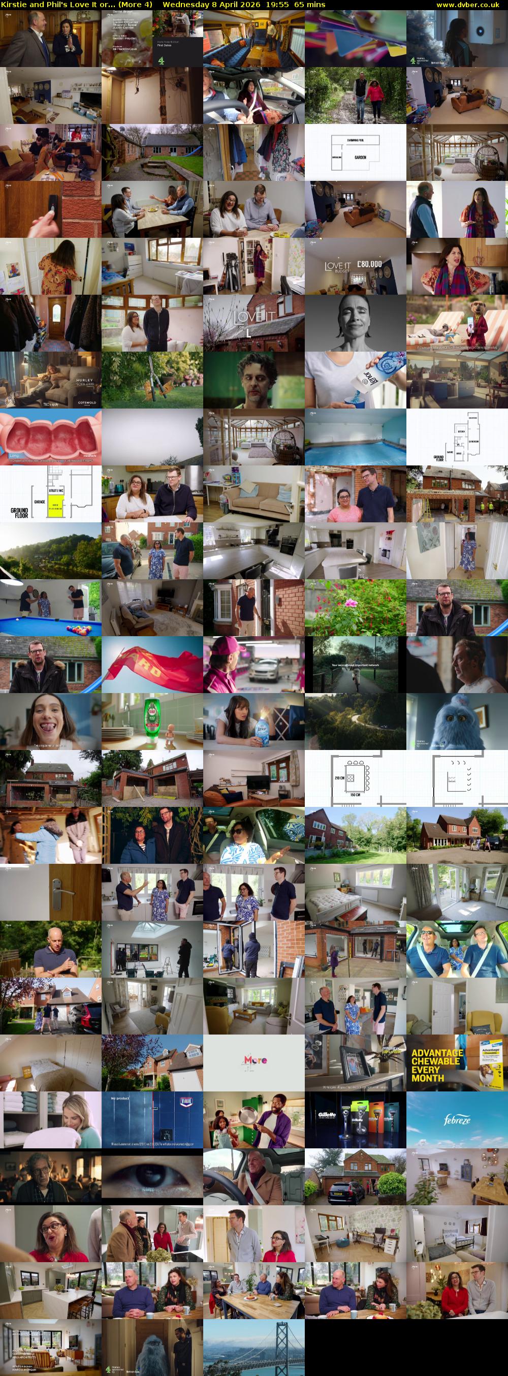 Kirstie and Phil's Love It or... (More 4) Wednesday 8 April 2026 19:55 - 21:00