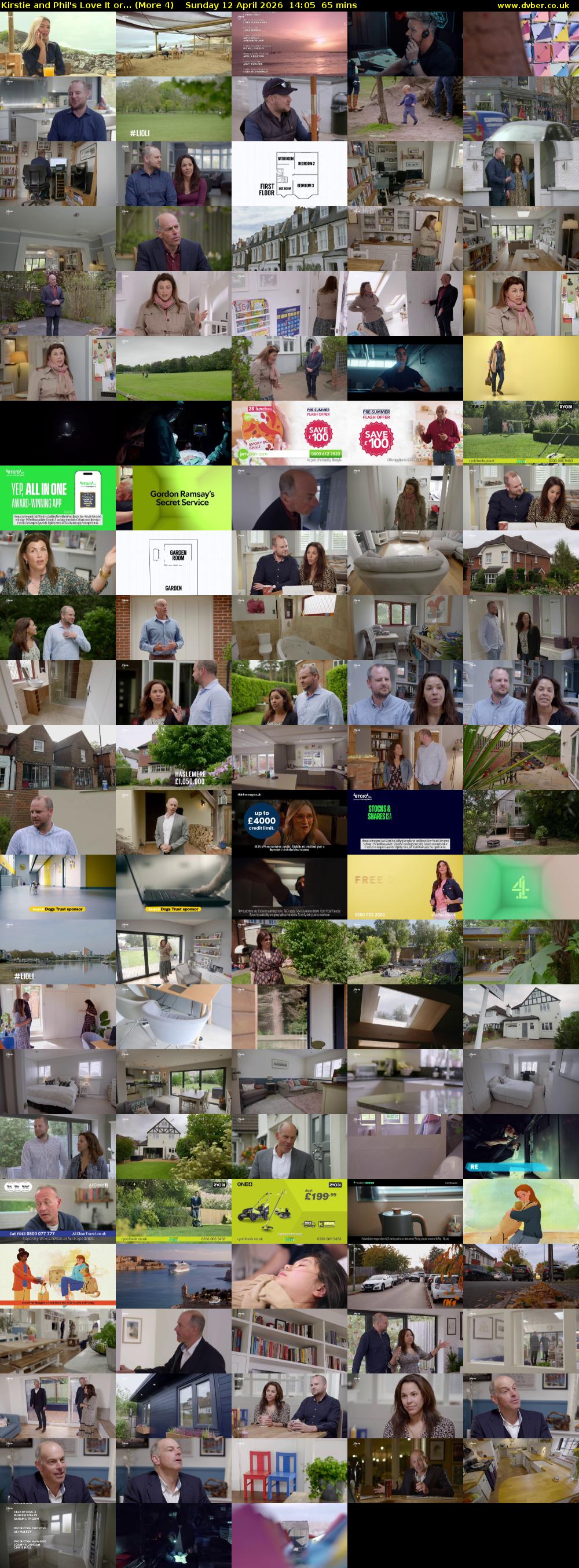Kirstie and Phil's Love It or... (More 4) Sunday 12 April 2026 14:05 - 15:10